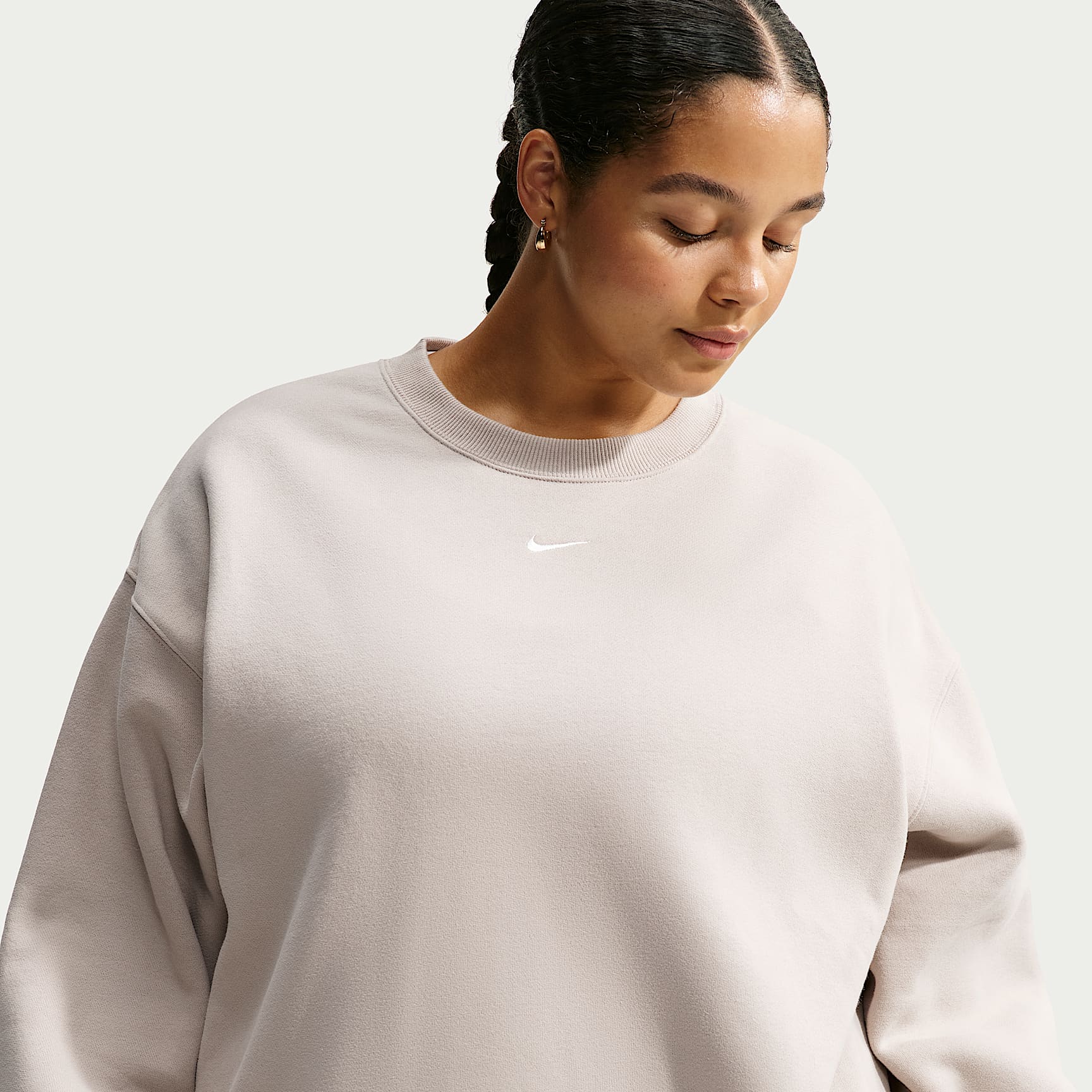 Nike Studio Fleece Medium Weight Women's Oversized Crew-Neck